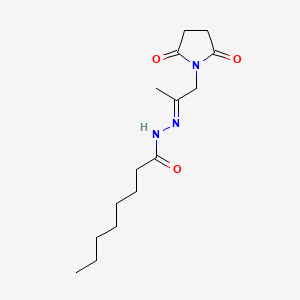 molecular formula C15H25N3O3 B5956308 N'-[2-(2,5-dioxo-1-pyrrolidinyl)-1-methylethylidene]octanohydrazide 