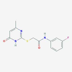 molecular formula C13H12FN3O2S B5956316 N-(3-fluorophenyl)-2-[(4-methyl-6-oxo-1,6-dihydropyrimidin-2-yl)sulfanyl]acetamide 