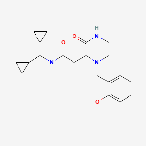 molecular formula C22H31N3O3 B5956346 N-(dicyclopropylmethyl)-2-[1-(2-methoxybenzyl)-3-oxo-2-piperazinyl]-N-methylacetamide 