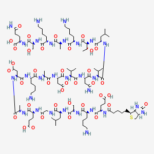 molecular formula C104H177N29O37S B595635 Biotinyl-glu-lys-ser-leu-gly-glu-ala-asp-lys-ala-asp-val-asn-val-leu-thr-lys-ala-lys-ser-gln-OH CAS No. 198342-22-2