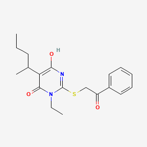 3-ethyl-6-hydroxy-5-(1-methylbutyl)-2-[(2-oxo-2-phenylethyl)thio]-4(3H)-pyrimidinone