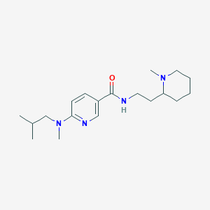 molecular formula C19H32N4O B5956363 6-[isobutyl(methyl)amino]-N-[2-(1-methyl-2-piperidinyl)ethyl]nicotinamide 