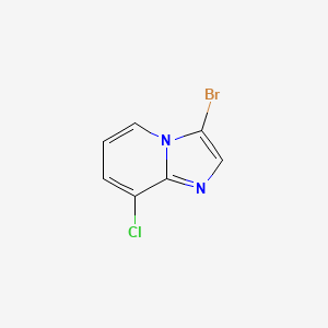 molecular formula C7H4BrClN2 B595637 3-溴-8-氯咪唑并[1,2-a]吡啶 CAS No. 1263058-56-5