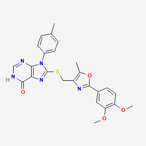 8-({[2-(3,4-DIMETHOXYPHENYL)-5-METHYL-1,3-OXAZOL-4-YL]METHYL}SULFANYL)-9-(4-METHYLPHENYL)-6,9-DIHYDRO-1H-PURIN-6-ONE