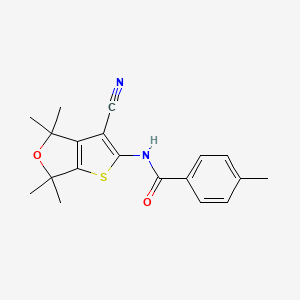 N-(3-cyano-4,4,6,6-tetramethyl-4,6-dihydrothieno[2,3-c]furan-2-yl)-4-methylbenzamide