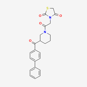 3-[2-oxo-2-[3-(4-phenylbenzoyl)piperidin-1-yl]ethyl]-1,3-thiazolidine-2,4-dione