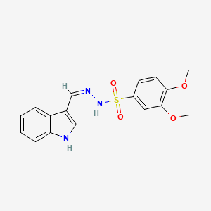 molecular formula C17H17N3O4S B5956440 N'-(1H-indol-3-ylmethylene)-3,4-dimethoxybenzenesulfonohydrazide 