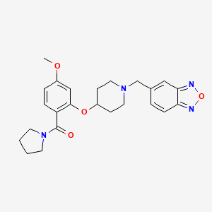 molecular formula C24H28N4O4 B5956446 5-({4-[5-methoxy-2-(1-pyrrolidinylcarbonyl)phenoxy]-1-piperidinyl}methyl)-2,1,3-benzoxadiazole 