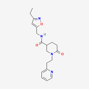 N-[(3-ethyl-5-isoxazolyl)methyl]-6-oxo-1-[2-(2-pyridinyl)ethyl]-3-piperidinecarboxamide