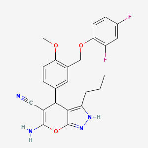 6-AMINO-4-{3-[(2,4-DIFLUOROPHENOXY)METHYL]-4-METHOXYPHENYL}-3-PROPYL-1,4-DIHYDROPYRANO[2,3-C]PYRAZOL-5-YL CYANIDE