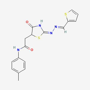 N-(4-methylphenyl)-2-{4-oxo-2-[(2-thienylmethylene)hydrazono]-1,3-thiazolidin-5-yl}acetamide