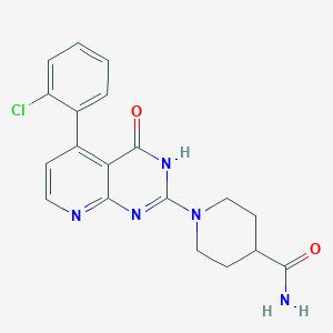 1-[5-(2-Chlorophenyl)-4-oxo-3,4-dihydropyrido[2,3-d]pyrimidin-2-yl]piperidine-4-carboxamide