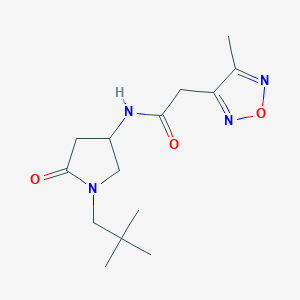 molecular formula C14H22N4O3 B5956484 N-[1-(2,2-dimethylpropyl)-5-oxo-3-pyrrolidinyl]-2-(4-methyl-1,2,5-oxadiazol-3-yl)acetamide 