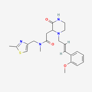 2-{1-[(2E)-3-(2-methoxyphenyl)-2-propen-1-yl]-3-oxo-2-piperazinyl}-N-methyl-N-[(2-methyl-1,3-thiazol-4-yl)methyl]acetamide