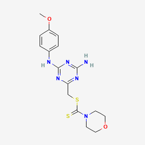 {4-amino-6-[(4-methoxyphenyl)amino]-1,3,5-triazin-2-yl}methyl morpholine-4-carbodithioate