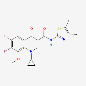 molecular formula C19H17F2N3O3S B5956521 1-cyclopropyl-N~3~-(4,5-dimethyl-1,3-thiazol-2-yl)-6,7-difluoro-8-methoxy-4-oxo-1,4-dihydro-3-quinolinecarboxamide 