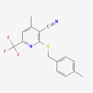 4-METHYL-2-[(4-METHYLBENZYL)SULFANYL]-6-(TRIFLUOROMETHYL)-3-PYRIDYL CYANIDE