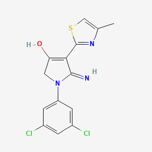 1-(3,5-dichlorophenyl)-5-imino-4-(4-methyl-1,3-thiazol-2-yl)-2,5-dihydro-1H-pyrrol-3-ol