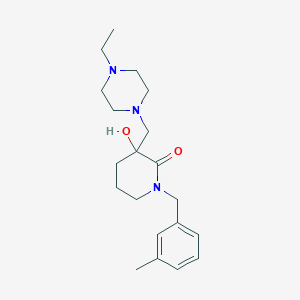 molecular formula C20H31N3O2 B5956644 3-[(4-Ethylpiperazin-1-yl)methyl]-3-hydroxy-1-[(3-methylphenyl)methyl]piperidin-2-one 