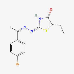 (2E)-2-[(Z)-1-(4-bromophenyl)ethylidenehydrazinylidene]-5-ethyl-1,3-thiazolidin-4-one