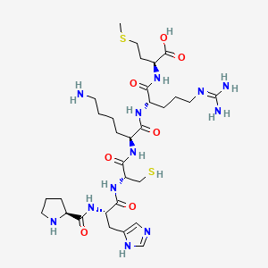 molecular formula C31H54N12O7S2 B595666 H-Pro-His-Cys-Lys-Arg-Met-OH CAS No. 159147-88-3