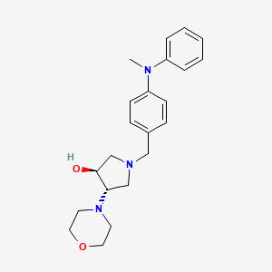 molecular formula C22H29N3O2 B5956670 (3S,4S)-1-[[4-(N-methylanilino)phenyl]methyl]-4-morpholin-4-ylpyrrolidin-3-ol 