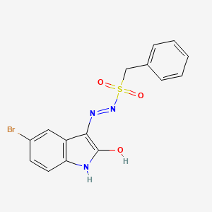 molecular formula C15H12BrN3O3S B5956682 N'-(5-bromo-2-oxo-1,2-dihydro-3H-indol-3-ylidene)-1-phenylmethanesulfonohydrazide 