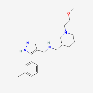 molecular formula C21H32N4O B5956705 N-[[5-(3,4-dimethylphenyl)-1H-pyrazol-4-yl]methyl]-1-[1-(2-methoxyethyl)piperidin-3-yl]methanamine 