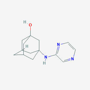 molecular formula C14H19N3O B5956741 3-(2-pyrazinylamino)-1-adamantanol 