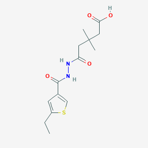 molecular formula C14H20N2O4S B5956744 5-{2-[(5-ethyl-3-thienyl)carbonyl]hydrazino}-3,3-dimethyl-5-oxopentanoic acid 