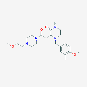 3-[2-[4-(2-Methoxyethyl)piperazin-1-yl]-2-oxoethyl]-4-[(4-methoxy-3-methylphenyl)methyl]piperazin-2-one