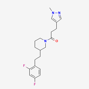 molecular formula C20H25F2N3O B5956778 3-[2-(2,4-difluorophenyl)ethyl]-1-[3-(1-methyl-1H-pyrazol-4-yl)propanoyl]piperidine 