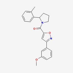 molecular formula C22H22N2O3 B5956794 3-(3-methoxyphenyl)-5-{[2-(2-methylphenyl)-1-pyrrolidinyl]carbonyl}isoxazole 