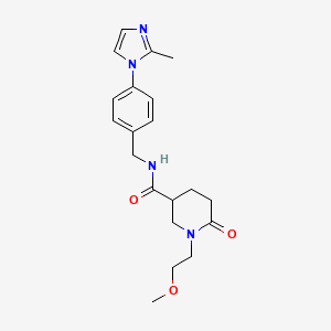 molecular formula C20H26N4O3 B5956799 1-(2-methoxyethyl)-N-[4-(2-methyl-1H-imidazol-1-yl)benzyl]-6-oxo-3-piperidinecarboxamide 