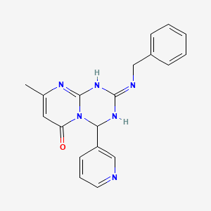 2-(benzylamino)-8-methyl-4-pyridin-3-yl-1,4-dihydro-6H-pyrimido[1,2-a][1,3,5]triazin-6-one