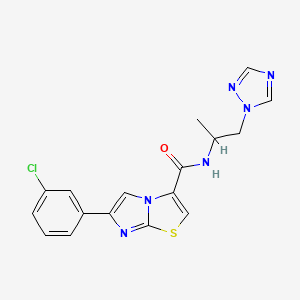 molecular formula C17H15ClN6OS B5956853 6-(3-chlorophenyl)-N-[1-methyl-2-(1H-1,2,4-triazol-1-yl)ethyl]imidazo[2,1-b][1,3]thiazole-3-carboxamide 