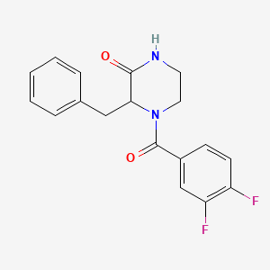 molecular formula C18H16F2N2O2 B5956862 3-benzyl-4-(3,4-difluorobenzoyl)-2-piperazinone 