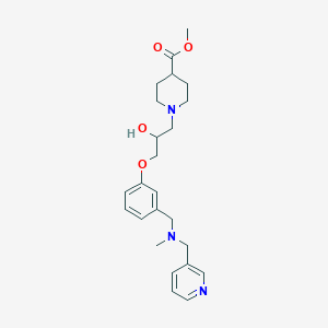 methyl 1-[2-hydroxy-3-[3-[[methyl(pyridin-3-ylmethyl)amino]methyl]phenoxy]propyl]piperidine-4-carboxylate