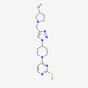 molecular formula C17H25N7OS B5956886 1-[(1-{1-[2-(methylthio)-4-pyrimidinyl]-4-piperidinyl}-1H-1,2,3-triazol-4-yl)methyl]-3-pyrrolidinol bis(trifluoroacetate) (salt) 