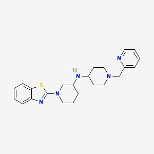 molecular formula C23H29N5S B5956899 1-(1,3-benzothiazol-2-yl)-N-[1-(2-pyridinylmethyl)-4-piperidinyl]-3-piperidinamine 