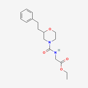 molecular formula C17H24N2O4 B5956934 ethyl N-{[2-(2-phenylethyl)-4-morpholinyl]carbonyl}glycinate 