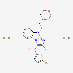 molecular formula C21H23Br3N4O2S B5956941 (5-Bromothiophen-2-yl)-[2-methyl-4-(2-morpholin-4-ylethyl)imidazo[1,2-a]benzimidazol-1-yl]methanone;dihydrobromide 