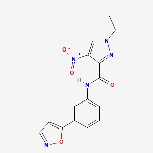 molecular formula C15H13N5O4 B5956984 1-ETHYL-4-NITRO-N-[3-(12-OXAZOL-5-YL)PHENYL]-1H-PYRAZOLE-3-CARBOXAMIDE 