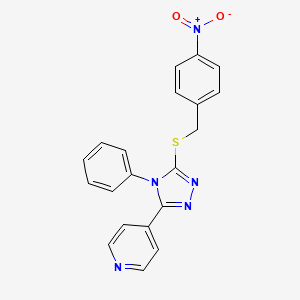 4-(5-{[(4-nitrophenyl)methyl]sulfanyl}-4-phenyl-4H-1,2,4-triazol-3-yl)pyridine