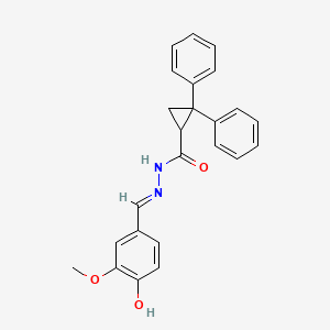 molecular formula C24H22N2O3 B5956993 N'-[(E)-(4-Hydroxy-3-methoxyphenyl)methylidene]-2,2-diphenylcyclopropane-1-carbohydrazide 