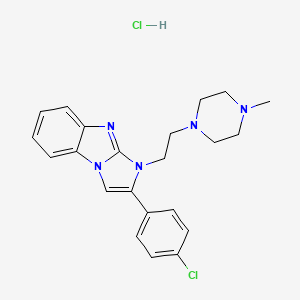 molecular formula C22H25Cl2N5 B5957014 2-(4-Chlorophenyl)-3-[2-(4-methylpiperazin-1-yl)ethyl]imidazo[1,2-a]benzimidazole;hydrochloride 