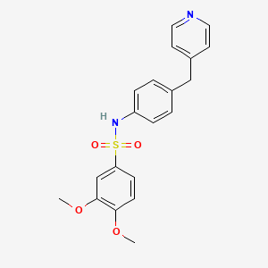 molecular formula C20H20N2O4S B5957040 3,4-dimethoxy-N-[4-(pyridin-4-ylmethyl)phenyl]benzenesulfonamide 