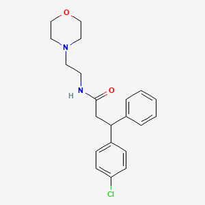 molecular formula C21H25ClN2O2 B5957043 3-(4-chlorophenyl)-N-[2-(4-morpholinyl)ethyl]-3-phenylpropanamide 