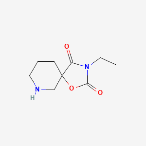 molecular formula C9H14N2O3 B595707 3-Ethyl-1-oxa-3,7-diazaspiro[4.5]decane-2,4-dione CAS No. 118937-18-1