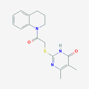 molecular formula C17H19N3O2S B5957078 2-{[2-(3,4-dihydro-1(2H)-quinolinyl)-2-oxoethyl]thio}-5,6-dimethyl-4(3H)-pyrimidinone 